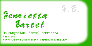 henrietta bartel business card